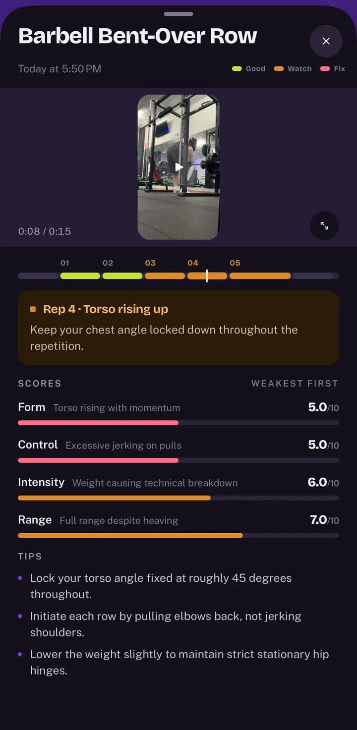 Formax showing the feedback for this set